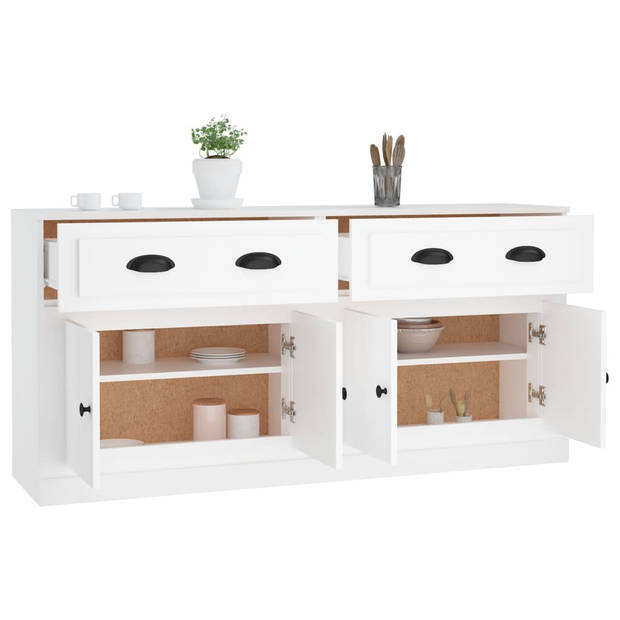 The Living Store Dressoir Classic - Set van 2 - Wit - 70x35.5x67.5 cm - Duurzaam hout