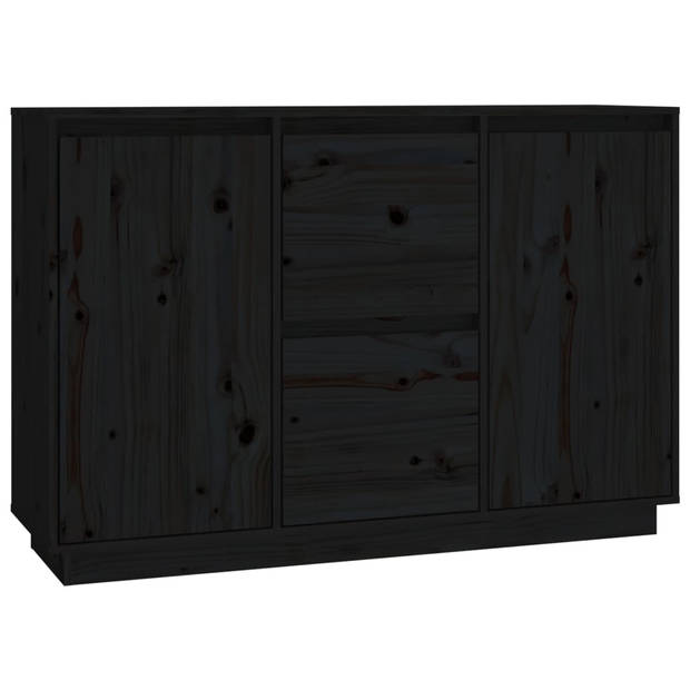 The Living Store Dressoir Grenenhout - Zwart - 111 x 34 x 75 cm - Decoratief - Praktisch