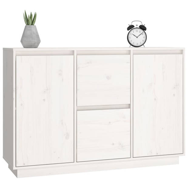 The Living Store Dressoir Grenenhout - Bijzetkast - 111 x 34 x 75 cm - Wit