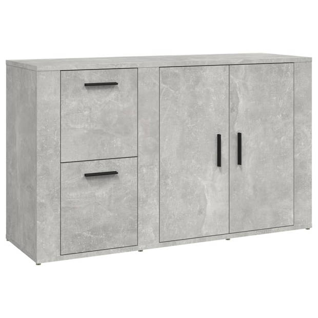 The Living Store Dressoir Betongrijs - 100 x 33 x 59.5 cm - Tijdloze uitstraling - Hoogwaardig bewerkt hout