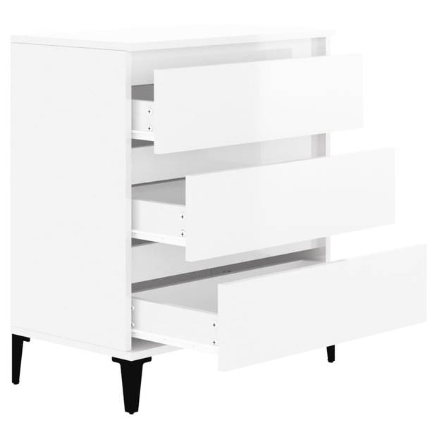 The Living Store Dressoir - - Meubel - 60x35x70cm - Hoogglans wit