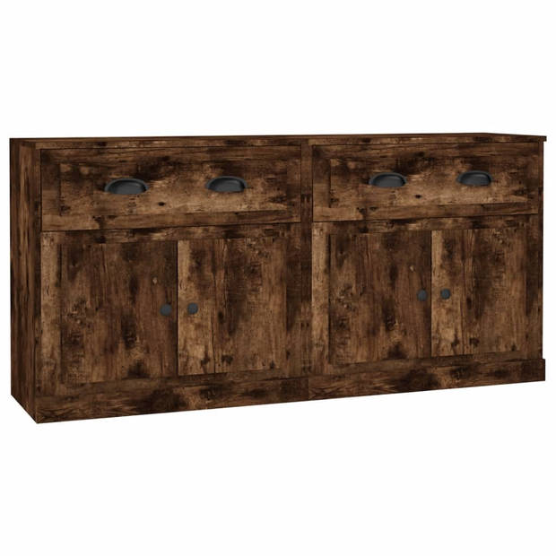 The Living Store Dressoir - Gerookt Eiken - 70 x 35.5 x 67.5 cm - Set van 2