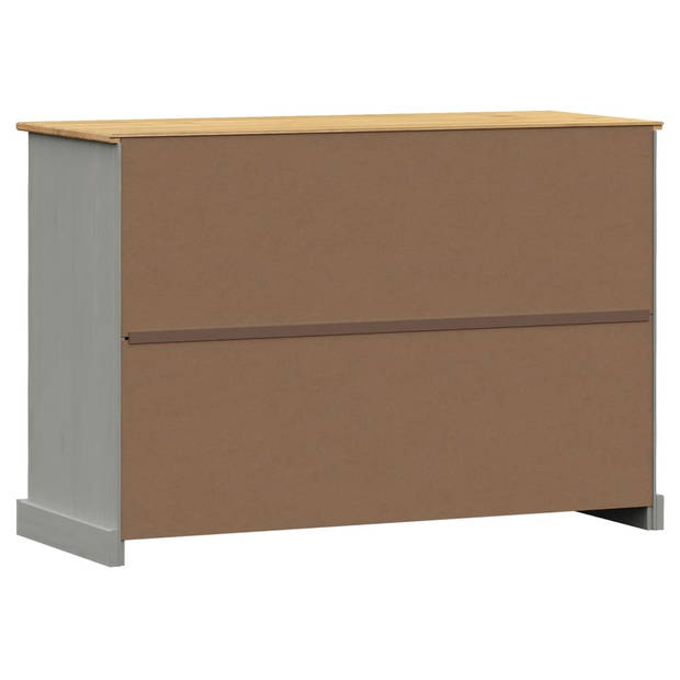 The Living Store VIGO Dressoir - 113 x 40 x 75 cm - Massief grenenhout - Grijs