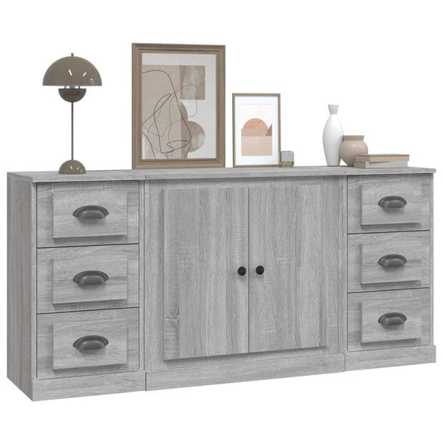 The Living Store Dressoir Classic Grey Sonoma Eiken - 142x35.5x67.5 cm