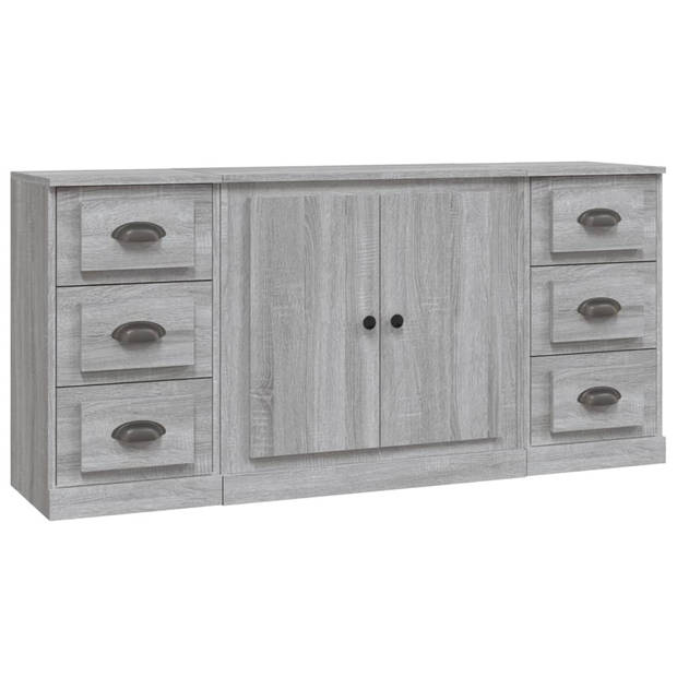 The Living Store Dressoir Classic Grey Sonoma Eiken - 142x35.5x67.5 cm