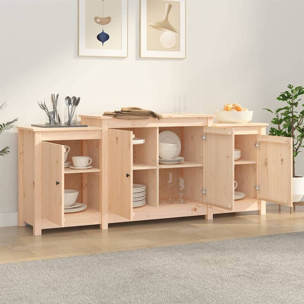 The Living Store Dressoir Landelijke Stijl - 164x37x68 cm - Massief grenenhout