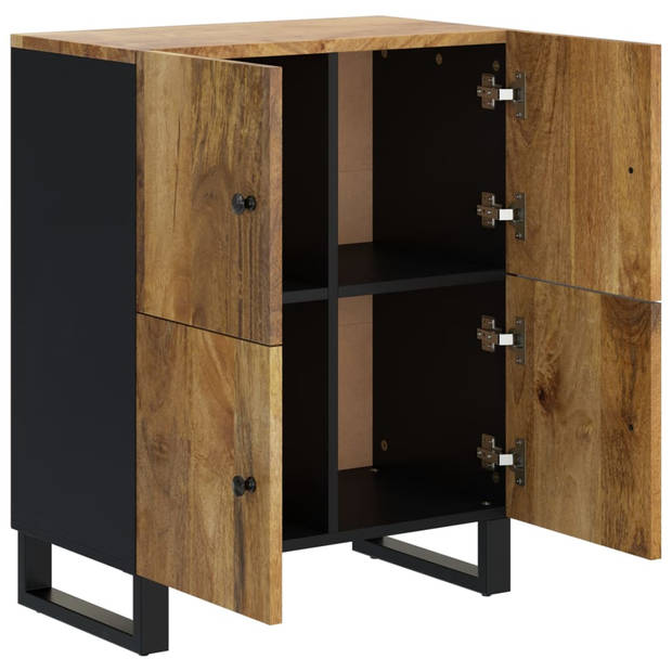 The Living Store Dressoir - Mangohout - 60 x 33 x 75 cm - Stevig tafelblad - IJzeren poten