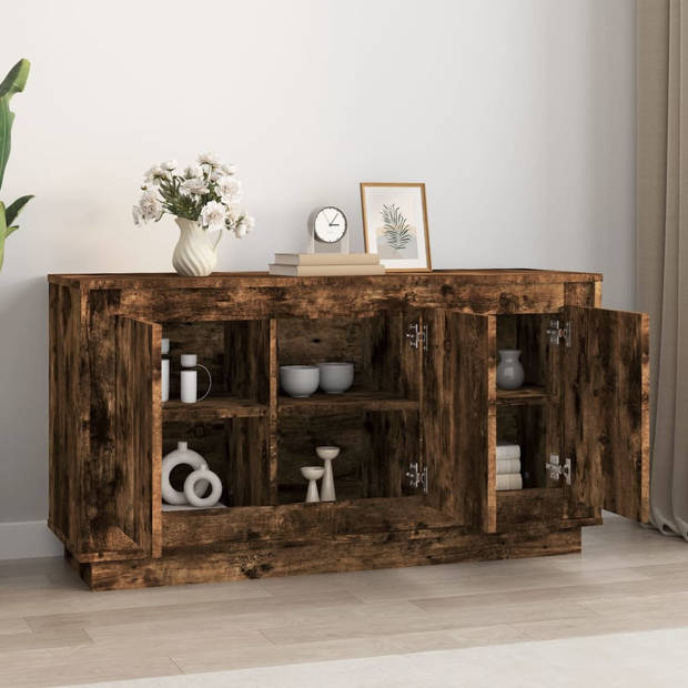 The Living Store Dressoir 102x35x55 cm bewerkt hout gerookt eikenkleurig - Keukenkast