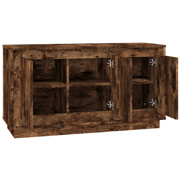 The Living Store Dressoir 102x35x55 cm bewerkt hout gerookt eikenkleurig - Keukenkast