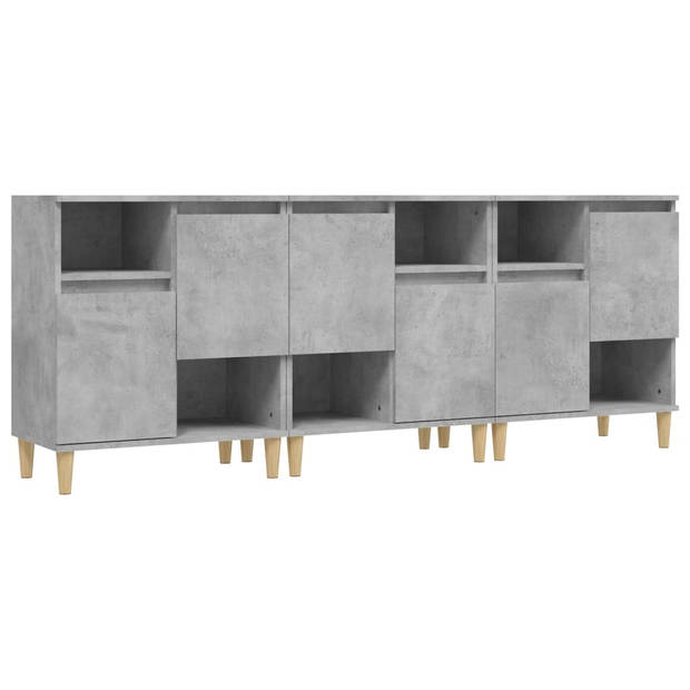 The Living Store Dressoir - Betongrijs - 60 x 35 x 70 cm - Duurzaam bewerkt hout en massief eucalyptushout