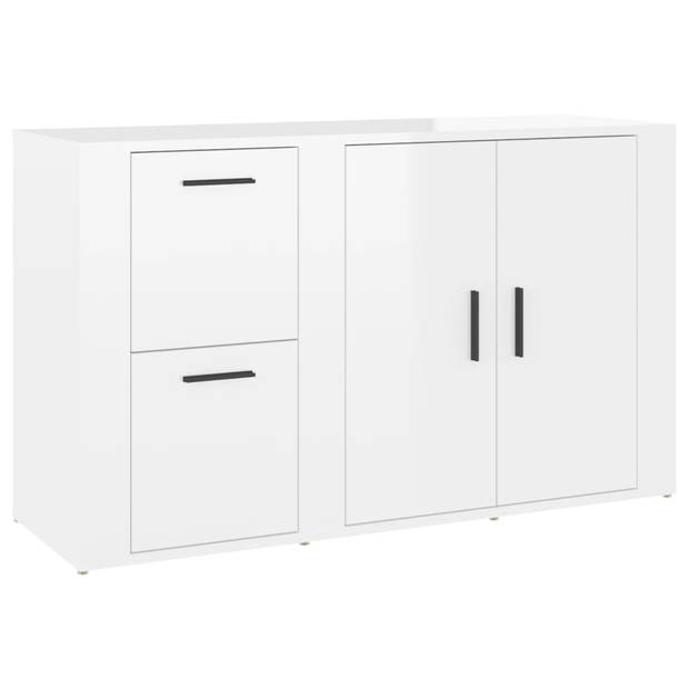 The Living Store Dressoir Classico - Bijzetkast - 100x33x59.5 cm - Hoogglans wit