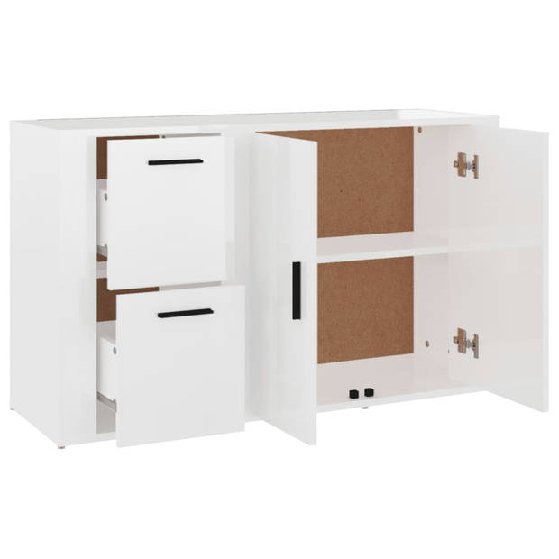 The Living Store Dressoir Classico - Bijzetkast - 100x33x59.5 cm - Hoogglans wit