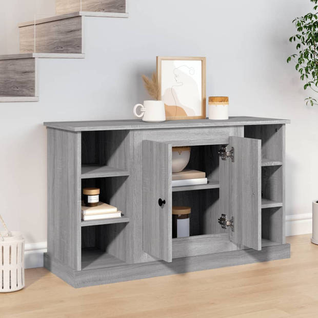 The Living Store Dressoir - Klassiek - Meubel - 100 x 35.5 x 60 cm - Kleur- Grijs sonoma eiken