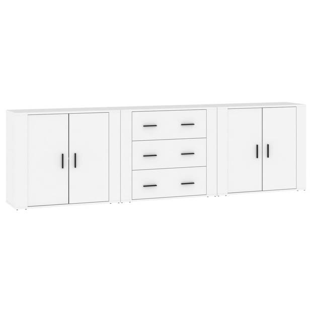 The Living Store Dressoir Set - Klassiek - Meubelen - 80 x 33 x 70 cm - Wit