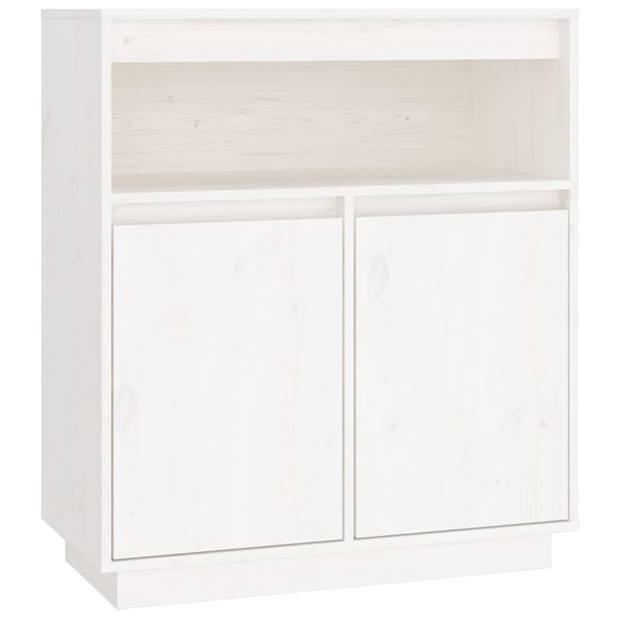 The Living Store Dressoir - Grenenhout - Wit - 70 x 34 x 80 cm - Rustieke uitstraling