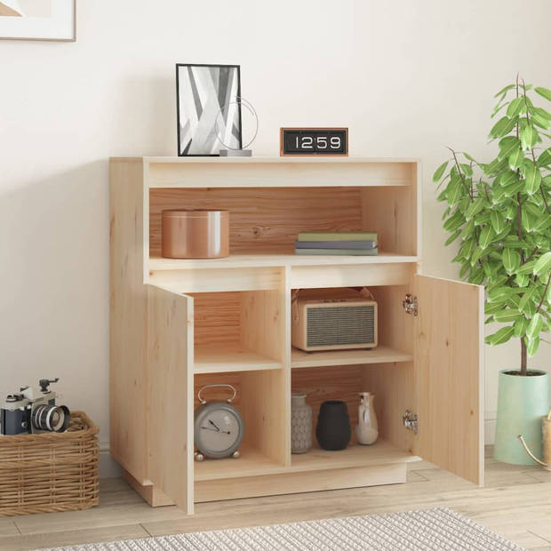 The Living Store Dressoir Grenenhout - Bijzetkast - 70 x 34 x 80 cm - Natuurlijk karakter