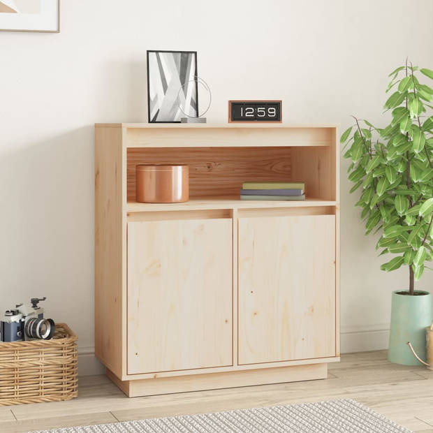 The Living Store Dressoir Grenenhout - Bijzetkast - 70 x 34 x 80 cm - Natuurlijk karakter