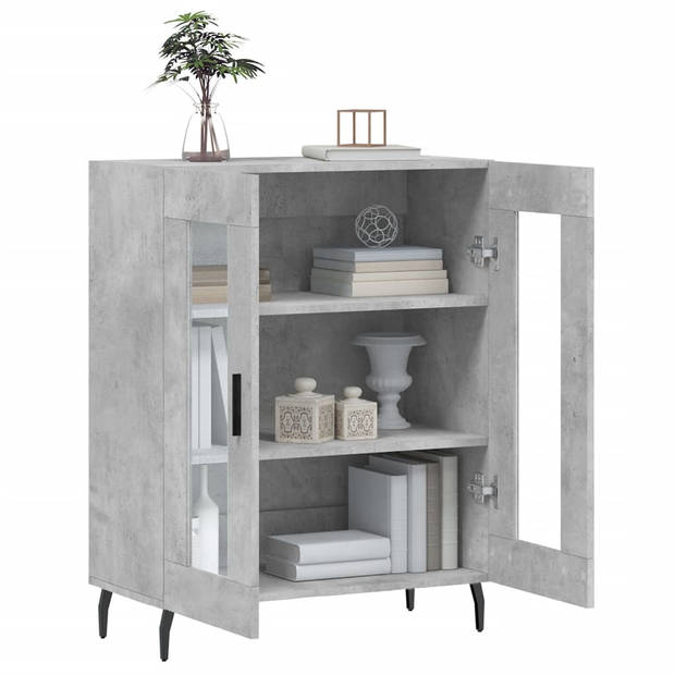 The Living Store dressoir Vintage - Kast - 69.5 x 34 x 90 cm - Betongrijs