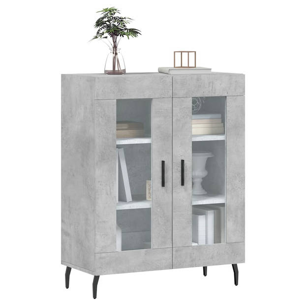 The Living Store dressoir Vintage - Kast - 69.5 x 34 x 90 cm - Betongrijs