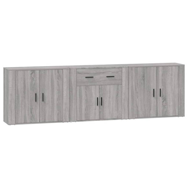 The Living Store Dressoir - Meubelen - 80 x 33 x 70 cm - Grijs Sonoma Eiken