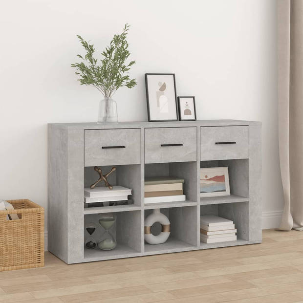 The Living Store Dressoir Classic Betongrijs - 100 x 30 x 59.5 cm - Bewerkt hout