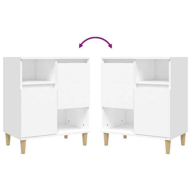 The Living Store Dressoir - Bijzetkast - 60 x 35 x 70 cm - Wit