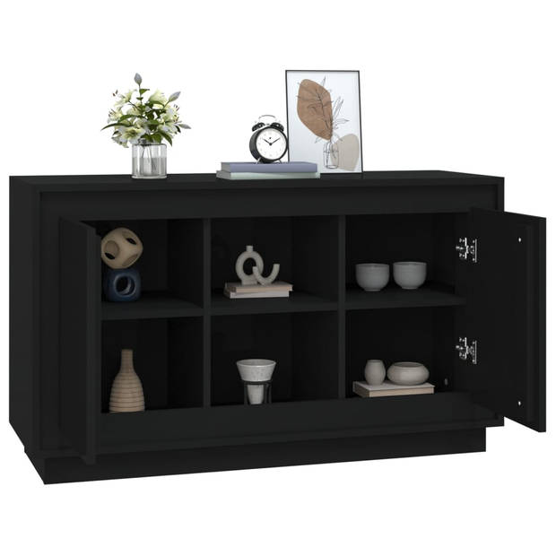 The Living Store Dressoir Klassiek Zwart - 102x35x60 cm - Duurzaam Hout