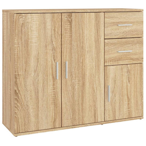 The Living Store Dressoir Classic Sonoma Eiken - 91 x 29.5 x 75 cm - Stevig bewerkt hout