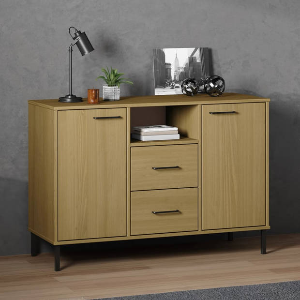 The Living Store OSLO Dressoir - 113 x 40 x 77 cm - Massief grenenhout - Industriële uitstraling