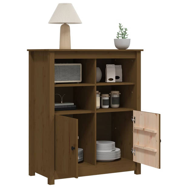 The Living Store Dressoir 83x41-5x100 cm massief grenenhout honingbruin - Keukenkast