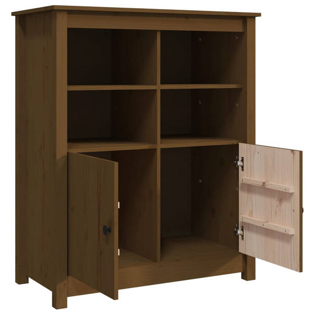 The Living Store Dressoir 83x41-5x100 cm massief grenenhout honingbruin - Keukenkast