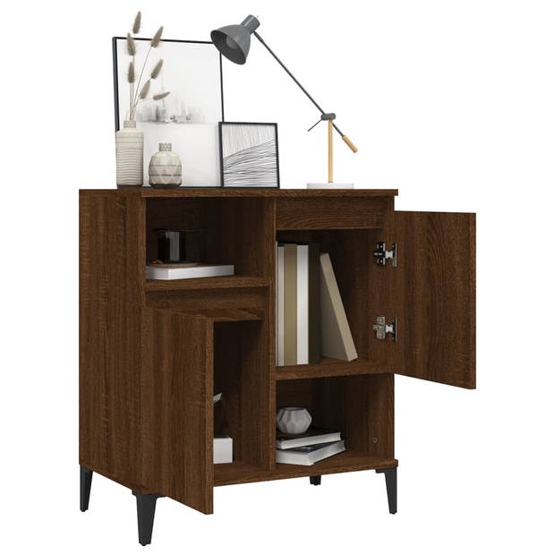 The Living Store Dressoir Vintage - Bruineiken - 60x35x70 cm - Duurzaam hout - Opbergruimte - Displayfunctie