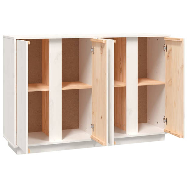 The Living Store Dressoir - Grenenhout - 120x35x80 cm - Wit