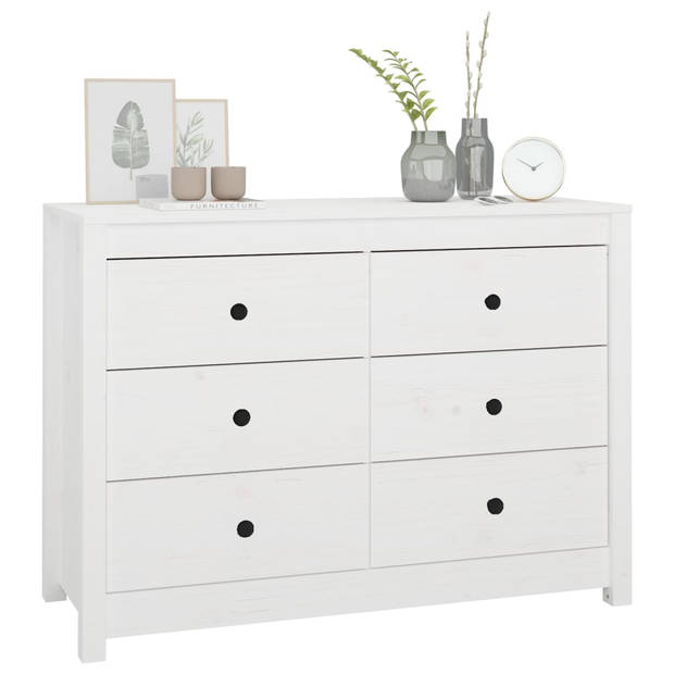 The Living Store Massief grenenhouten dressoir - 100 x 40 x 72 cm - veel opbergruimte