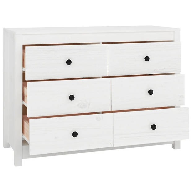 The Living Store Massief grenenhouten dressoir - 100 x 40 x 72 cm - veel opbergruimte