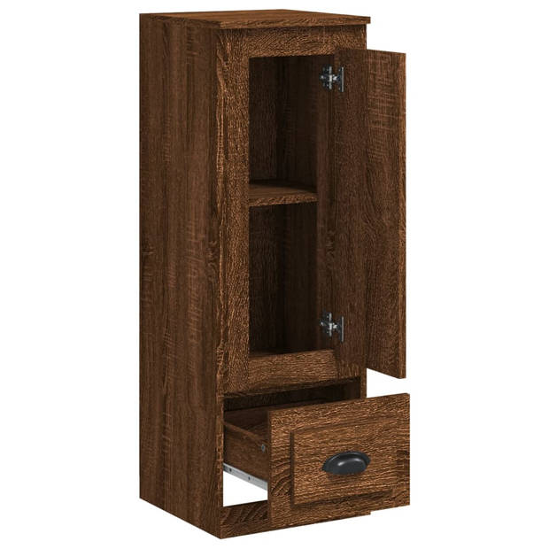 The Living Store Hoge Kast - Bruineiken - 36 x 35.5 x 103.5 cm - Duurzaam - Voldoende Opbergruimte - Display Functie