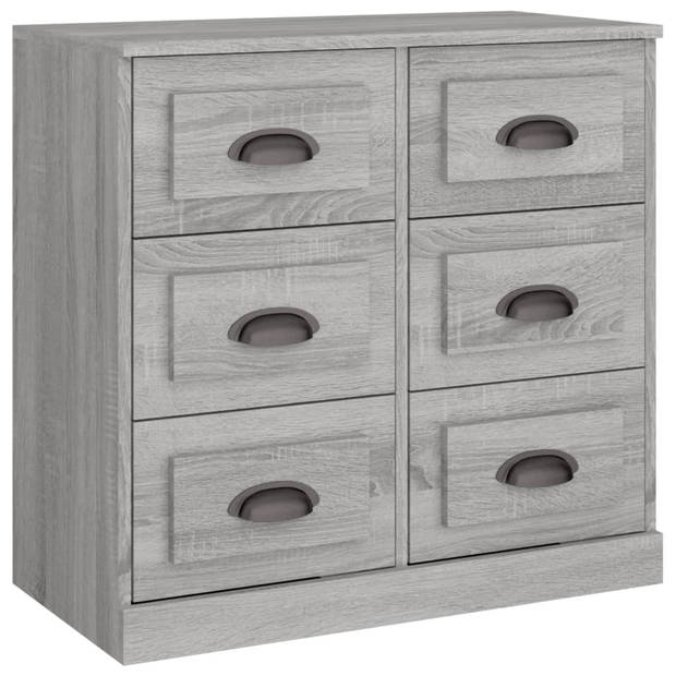 The Living Store Dressoir Grijs Sonoma Eiken - 70 x 35.5 x 67.5 cm - Duurzaam Hout