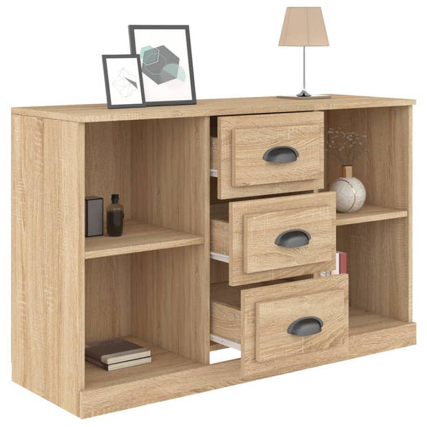 The Living Store Dressoir - Sonoma Eiken - 104.5 x 35.5 x 67.5 cm - Stevig bewerkt hout met opbergruimte