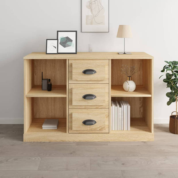 The Living Store Dressoir - Sonoma Eiken - 104.5 x 35.5 x 67.5 cm - Stevig bewerkt hout met opbergruimte