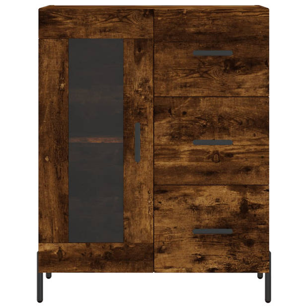 vidaXL Hoge kast 69,5x34x180 cm bewerkt hout gerookt eikenkleurig