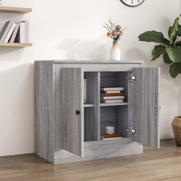 The Living Store Dressoir - Bijzetkast - 70 x 35.5 x 67.5 cm - Grijs Sonoma Eiken