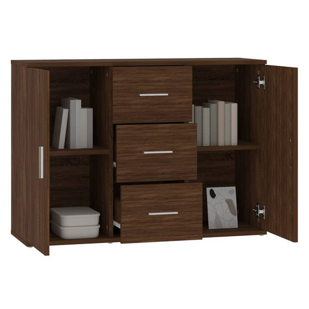 vidaXL Dressoir 91x29,5x65 cm bewerkt hout bruin eikenkleur