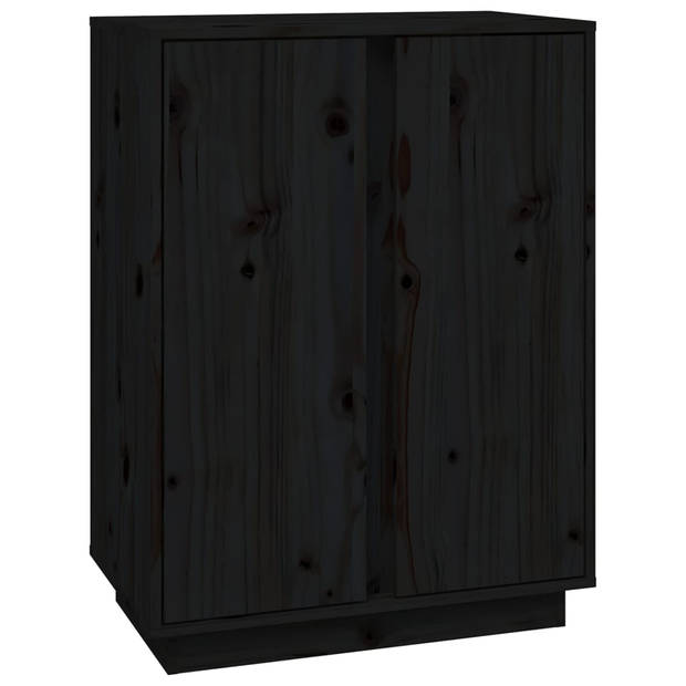 The Living Store Dressoir Grenenhout - Zwart - 60 x 35 x 80 cm - Opbergruimte