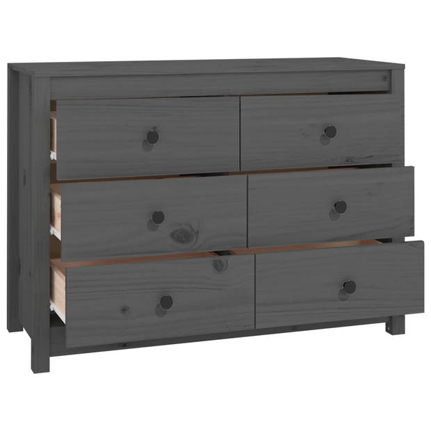 The Living Store Dressoir - Grenenhout - 100 x 40 x 72 cm - Grijs