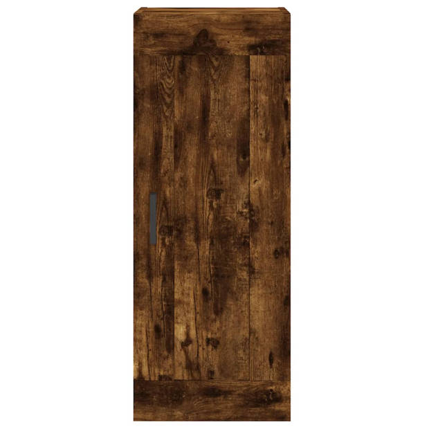 vidaXL Hoge kast 34,5x34x180 cm bewerkt hout gerookt eikenkleurig