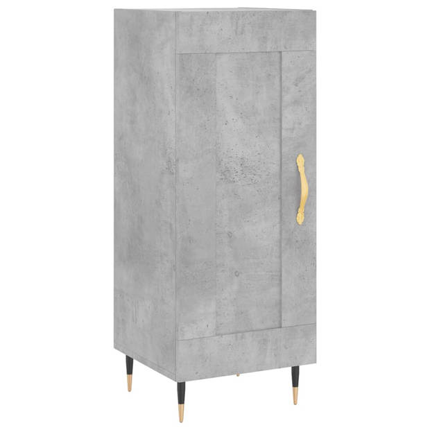 The Living Store Hoge Kast - Betongrijs - Dressoir en Opzetkast - 34.5 x 34 x 180 cm