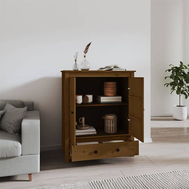 The Living Store Houten Kast - Massief Grenenhout - Dressoir - 83 x 41.5 x 100 cm - Voldoende opbergruimte