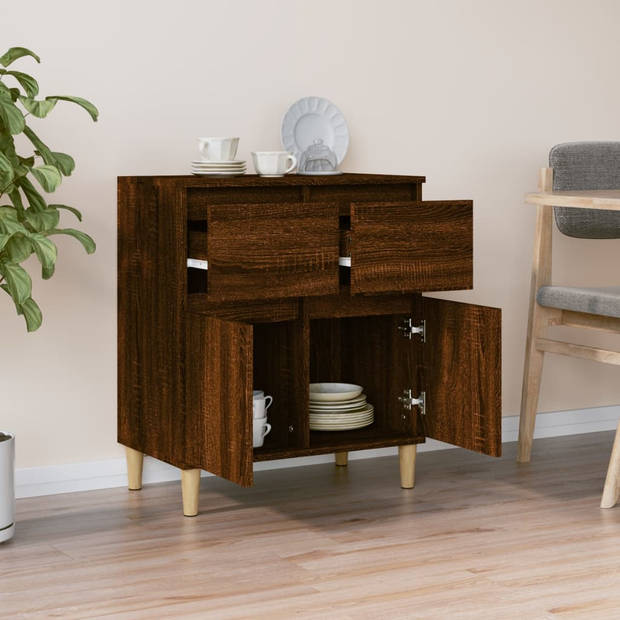 The Living Store Dressoir - Badkaast/Keukenkastje - 60x35x70cm - Bruineiken