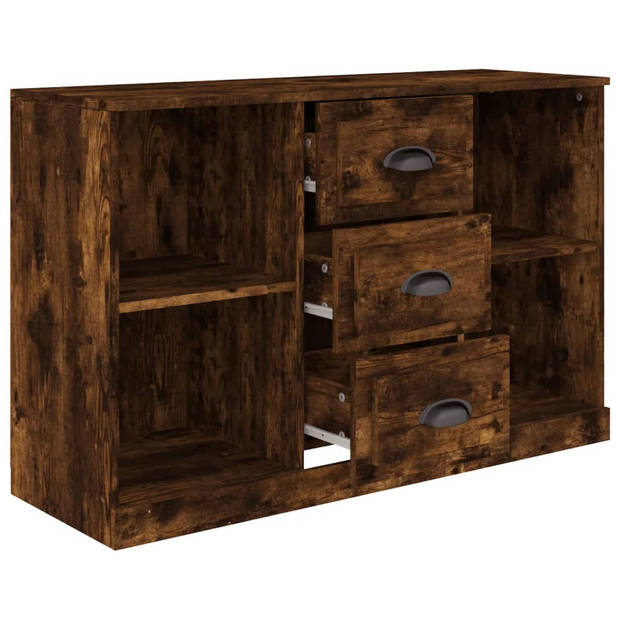 The Living Store Dressoir Classic Gerookt Eiken - 104.5 x 35.5 x 67.5 cm - Stevig materiaal - voldoende opbergruimte