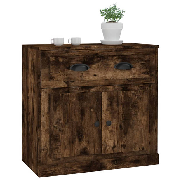 The Living Store Dressoir - Klassiek - Opbergkast - 70x35.5x67.5 cm - Gerookt eiken